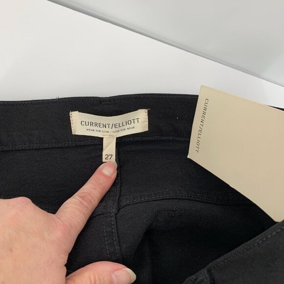 Current Elliott Soulmate jeans black denim stretch slim straight leg new 27 - Picture 6 of 6